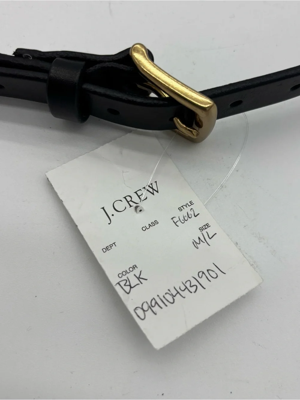 NWT J. Crew Black Leather Hole Belt - Picture 2 of 5